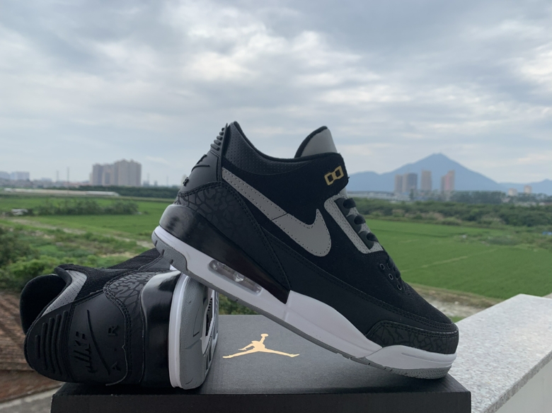 2019 Men Air Jordan 3 Tinker Black Grey White Shoes